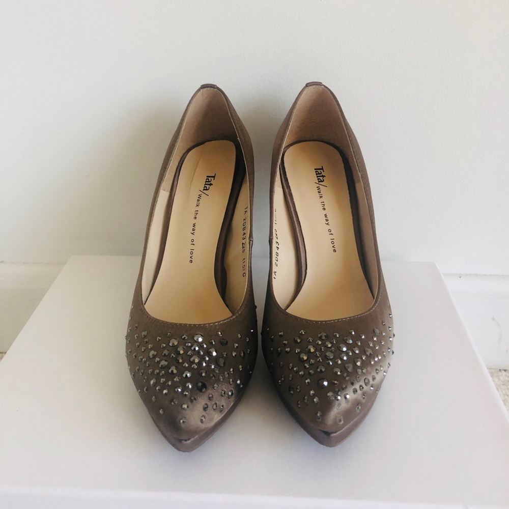 Satin Crystal Heel 5.5